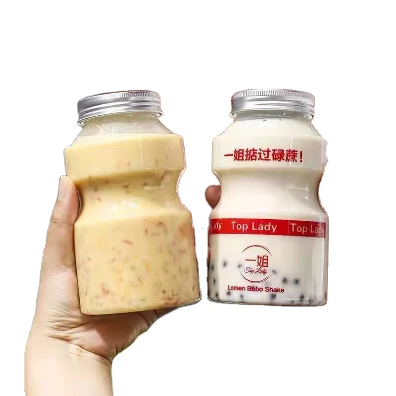 Wholesale 350ml 500ml 700ml Pet Bottles Reusable Milk Tea Cups Disposable Plastic Bubble Boba tea Cups With Straw