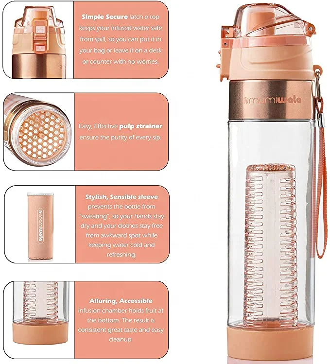 Fruit Infuser Water Bottle With Filter Infuser Drink Outdoor Water Drinking Bottle With Rope