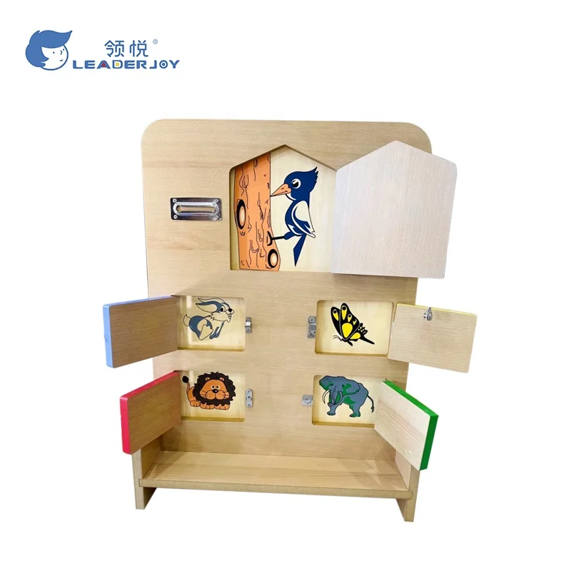 didactic toys hot sale juguetess infantil  wooden montessori Latch board box for preschool