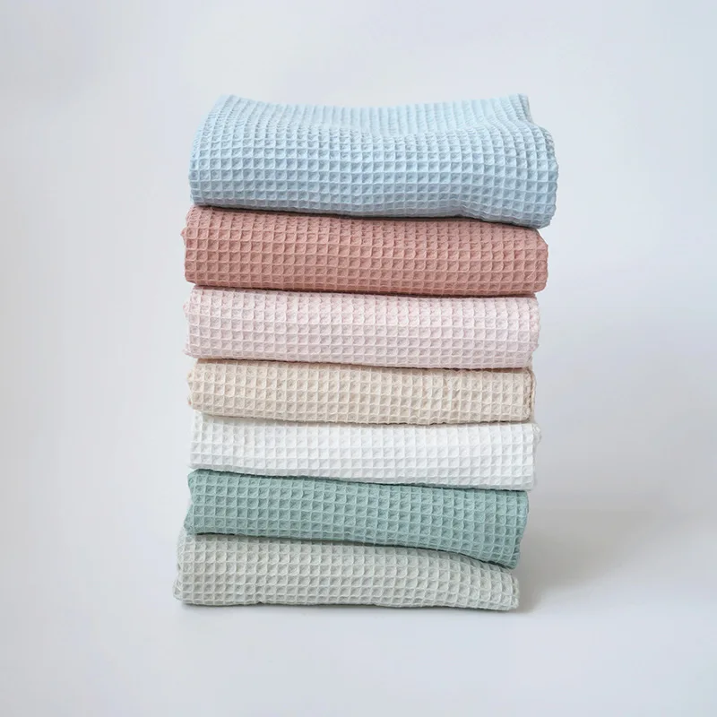 Spring And Autumn Baby Towel Blanket Wholesale Waffle Newborn Quilt Pure Cotton Solid Color Bath Towel Blanket