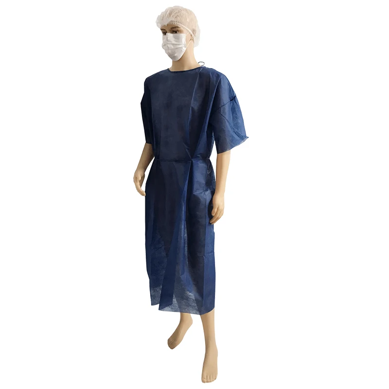 Medical Consumables Topmed Disposable Nonwoven Pp/sms Hospital Clothing Patient Gown With Short Sleeves