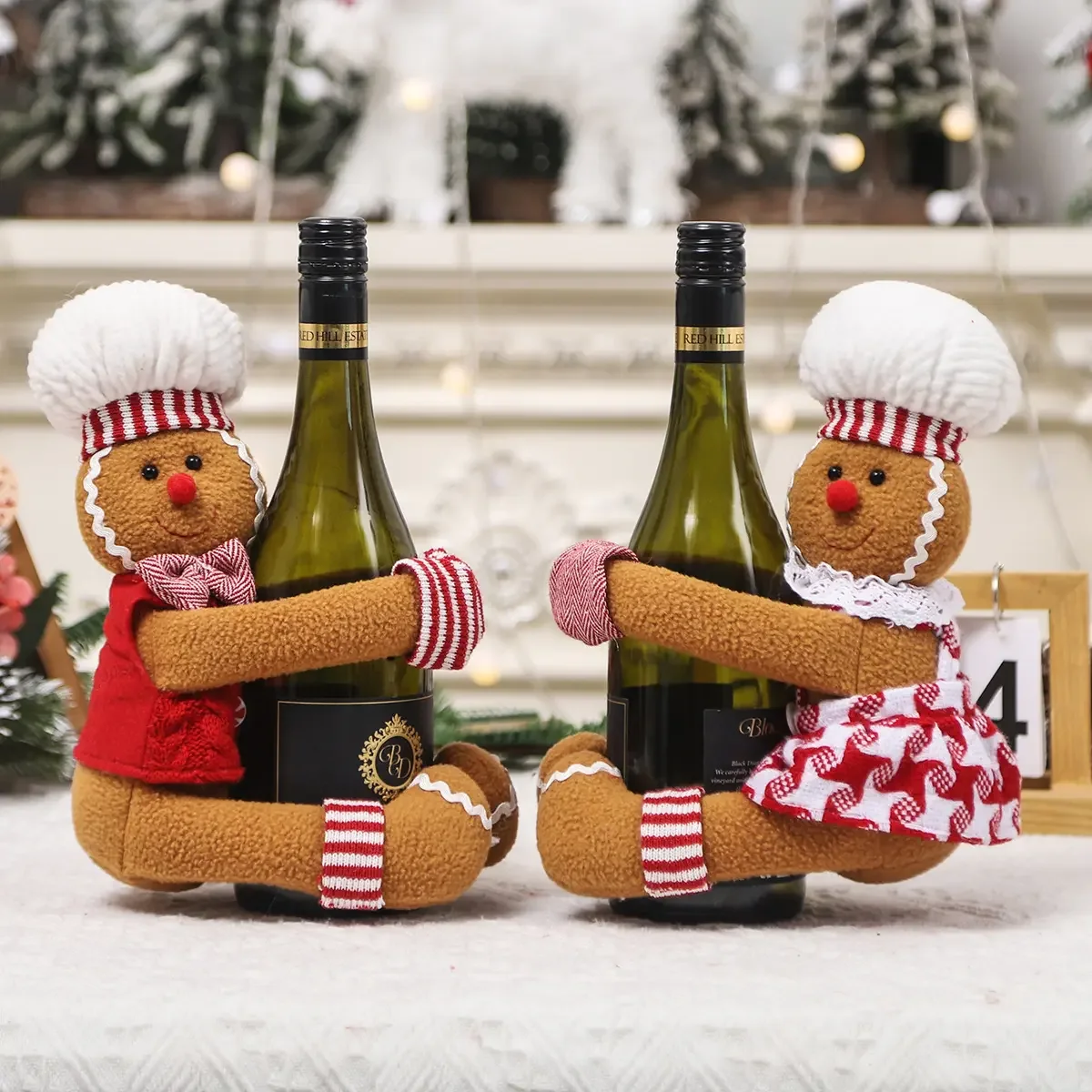 Factory Hot Sale Christmas decoration Wine Bottle cover case home decor Xmas bottle cover