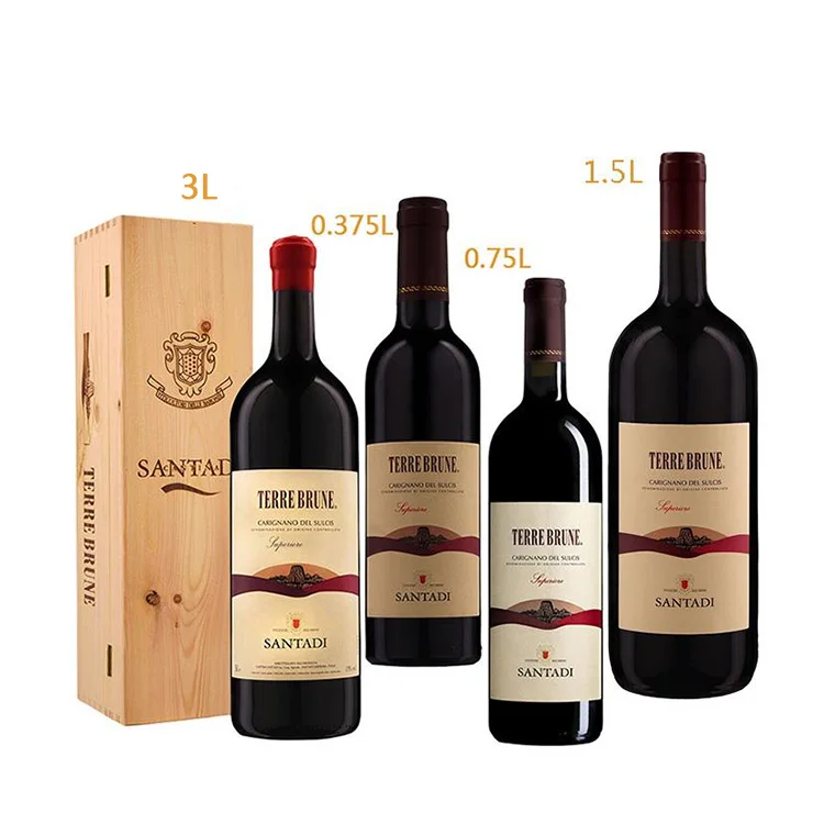 Стеклянная бутылка Jeroboam хорошего качества Del Sulcis Superiore Doc 3 л деревянная коробка качественный винный