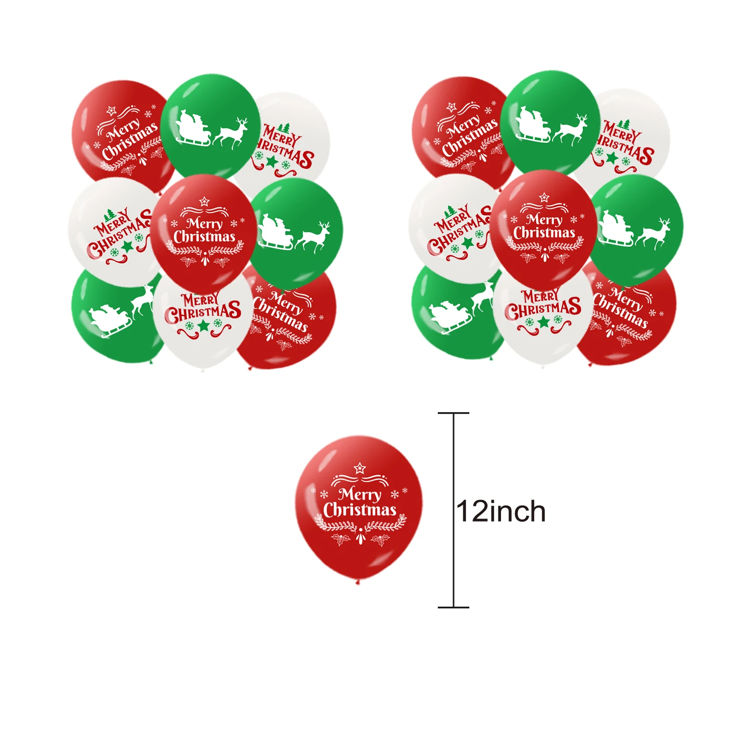 New Arrival Merry Christmas Santa Snowman Flag Banner Cake Toppers Latex Balloon Bouquet For Christmas Party Decoration Supplier