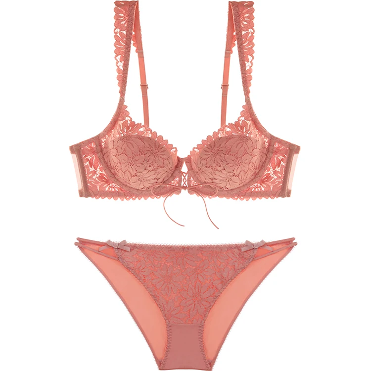 
Stylish Ladies Women Breathable 32 34 36 38 E Cup Size Picture Images Bra and Panty Set 