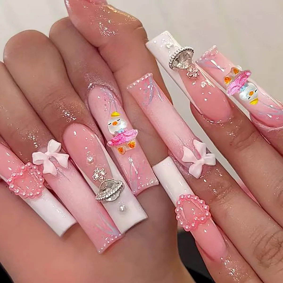 Full Cover 24pcs Private Label Press On Nails Wholesale Artificial Fingernails Acrylic False Artificial Fingernails With Glue
