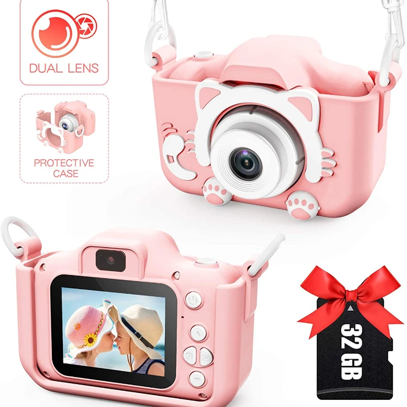 Child Digital Camera 2.0 Inch Cute Cartoon Camera Toys Children Birthday Gifts 20mp 1080p Photo Video Camera For Kids