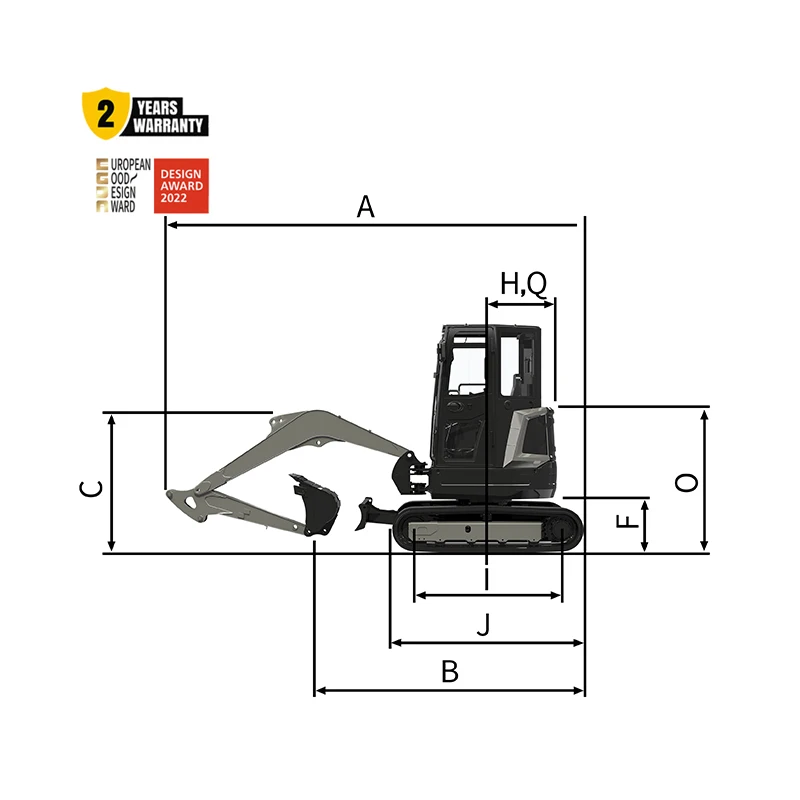 Boleo Diesel Engine 3.5 Ton 4 Ton Small Digger Machine 3.5 Ton Excavator Mini Prices