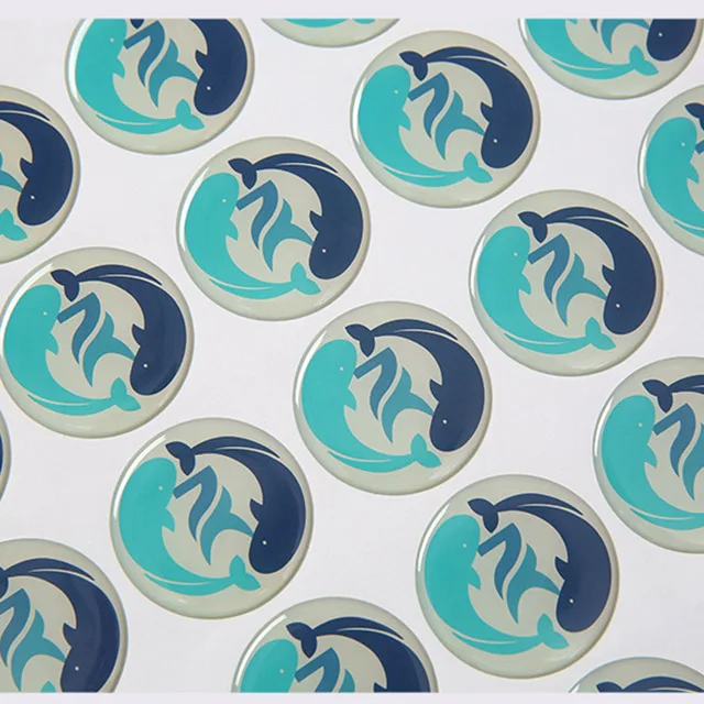 2024 Custom Popular Dome 3D Label Printing Resin Epoxy Sticker Waterproof Adhesive Wall Sticker
