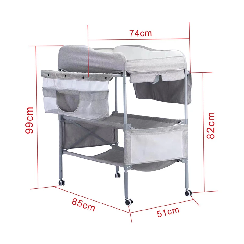Kids diaper table organizer portable bath nursing changing table multipurpose standing baby bathing table