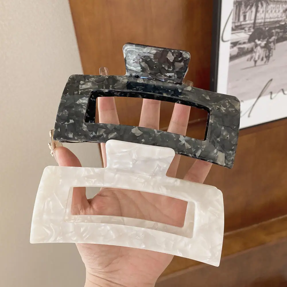 13.5 CM XXXL Extra Large Acetate Claw Clip Jumbo Eco Friendly Marble Hair Claw Clips Pearl White Luxury Shell Hair clip