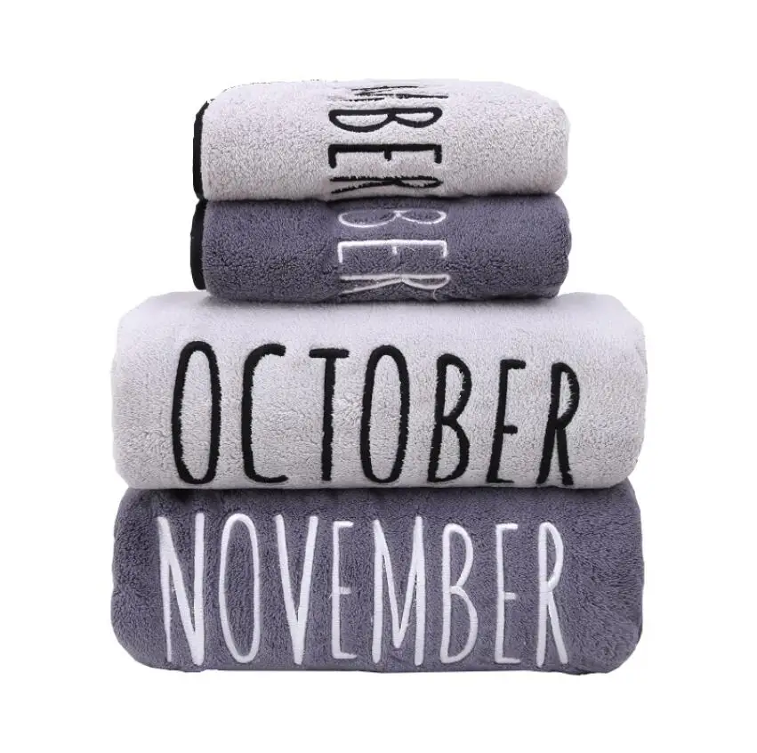 family name brand coral luxury fleece extra large hair towel set custom microfiber face wash cloth white hand bath towel