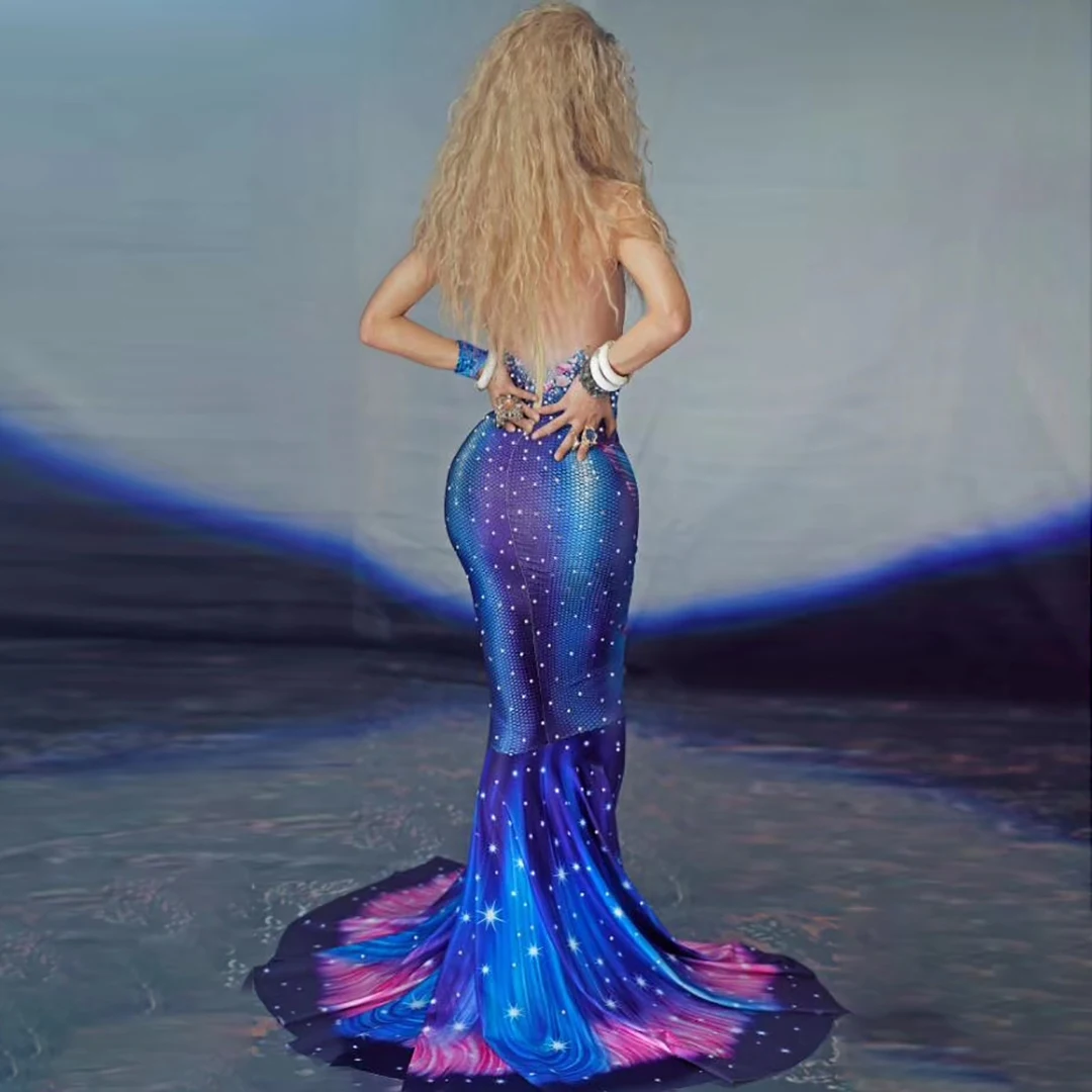 Vestido Designer Sleeveless Rhinestone Long Prom Dress Birthday Party Mermaid Dress Ball Gowns For Women Formal Evening Dresses