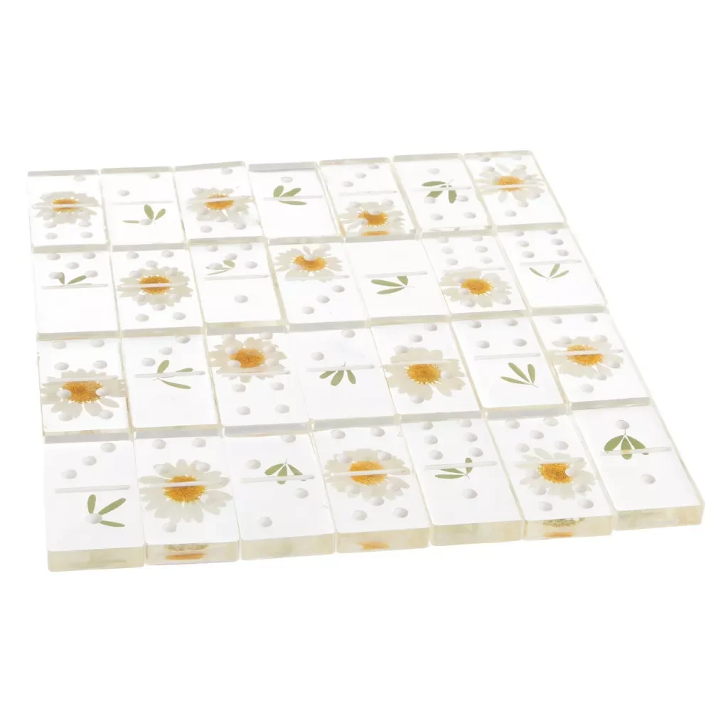 Customized Transparent Acrylic Domino Set Box with 28 Display Boxes - Strategy Game Desktop Decoration