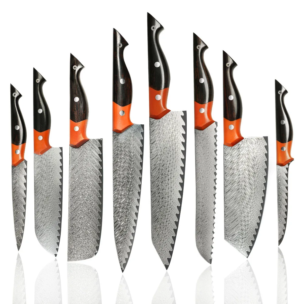8pcs Professional sharp Utility Vegetable Carving Vg 10 Knife Set