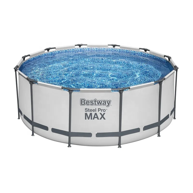 Bestway 56420  Round Metal Frame Plastic Swimming pool  Outdoor Above Ground Family Swimming Pool Set