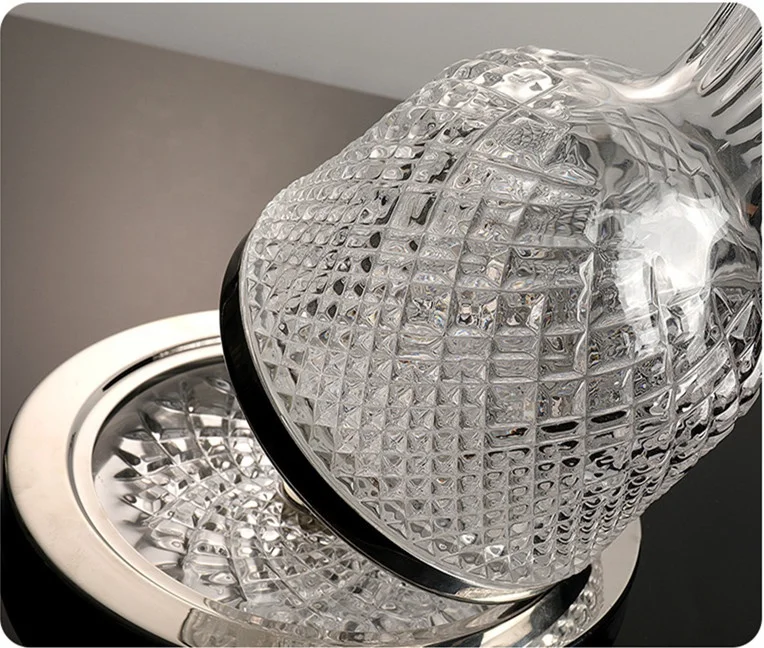 Wedding Swing Hand Blowing Hand Cutting Crystal Wine Decanter Lead Free Glass Aerator Decanting Set with stainless steel tray