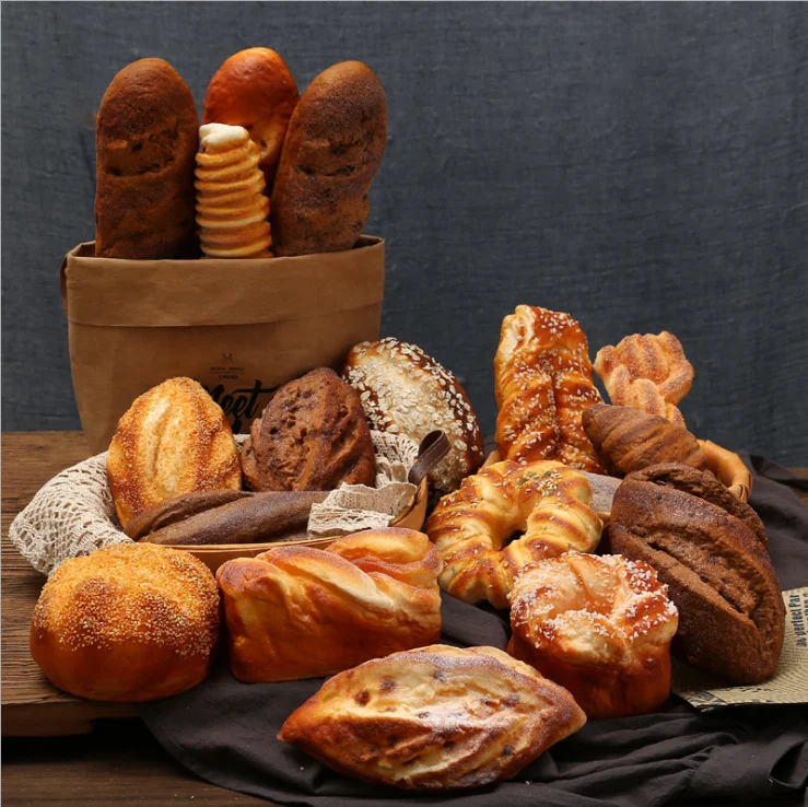 Artificial chocolate birthday cake bread funny food model for shop decoration for window display