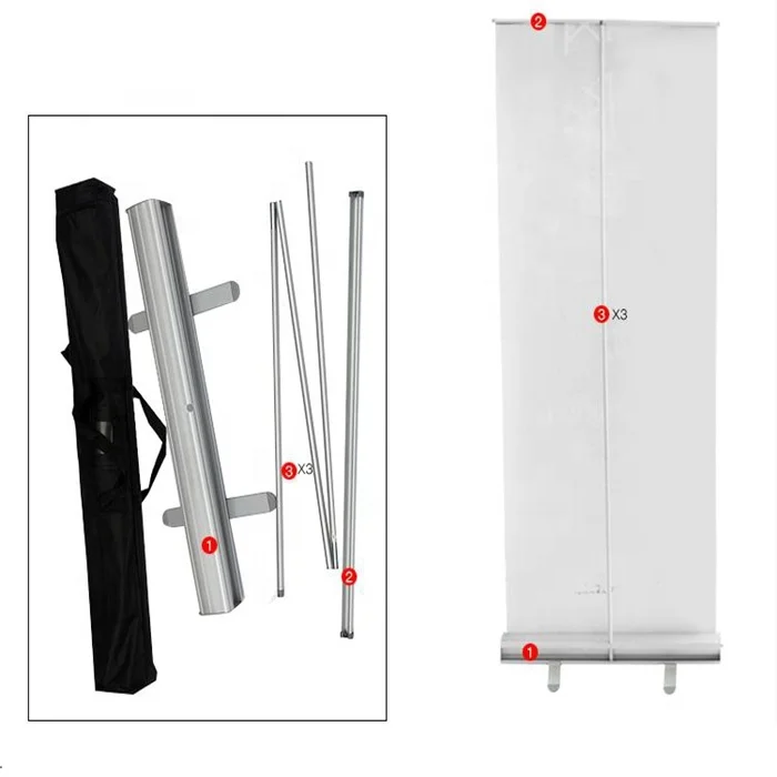 portable advertising roll up banner stand aluminium 85x200cm