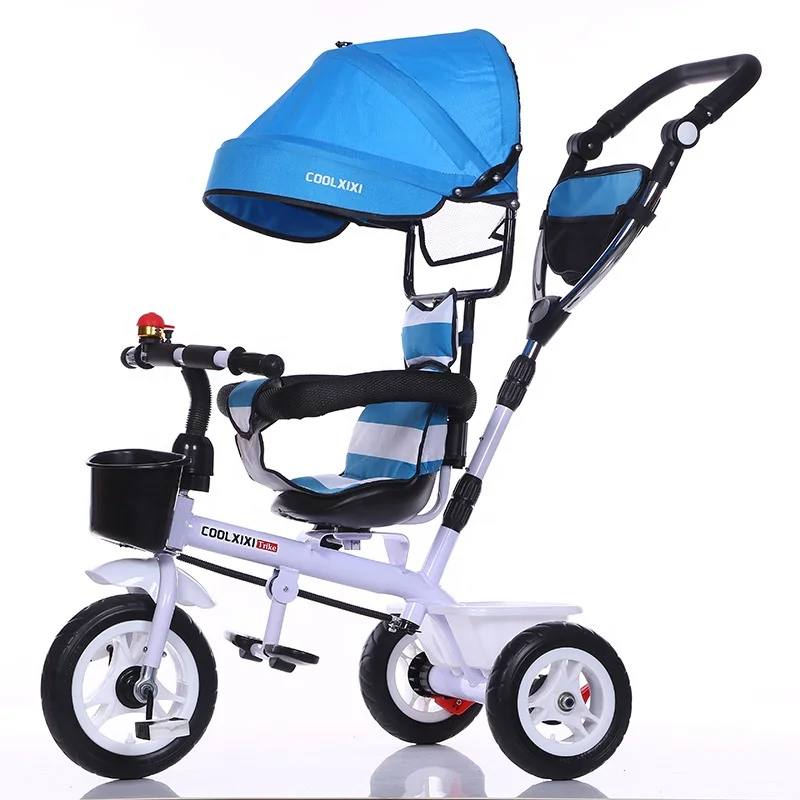 Trike Toddler 3 Wheel Children Tricycles 4 In 1 Baby Tricycle For Kid With Sunshade 1-6 Years