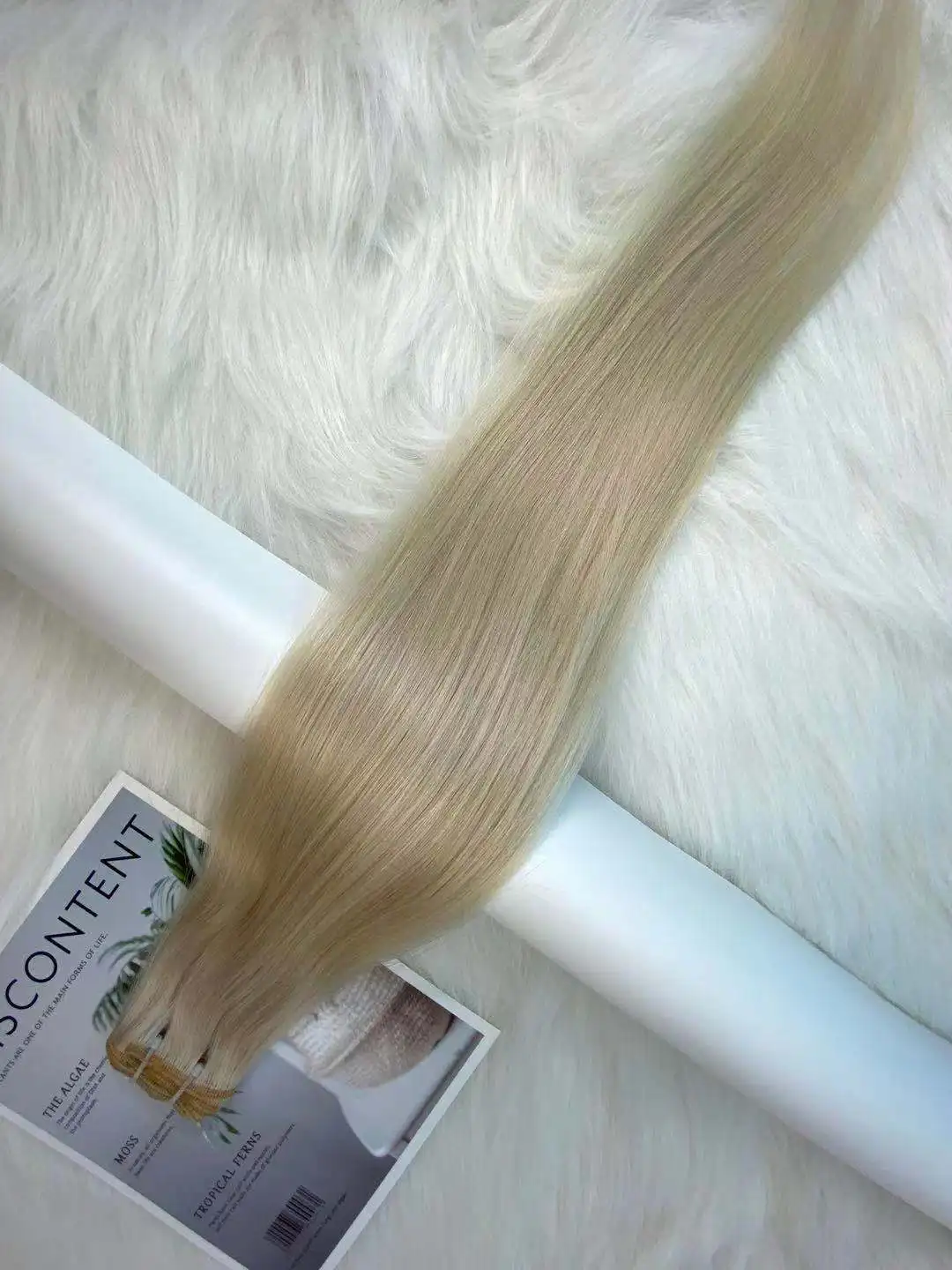 Belle  Hair Cuticle Aligned Super Double Drawn Machine Weft hair extension Silky Straight  bundle