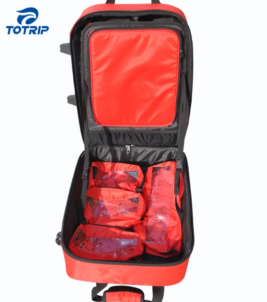 Professional large travel trolley EMT medical kit backpack