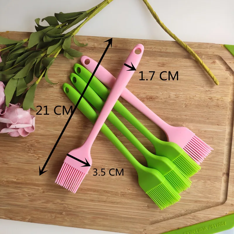 Long handle Handheld Integrated Barbecue Oil Brush Reusable Heat Resistant Non-stick Baking Tool Silicone Oil brush