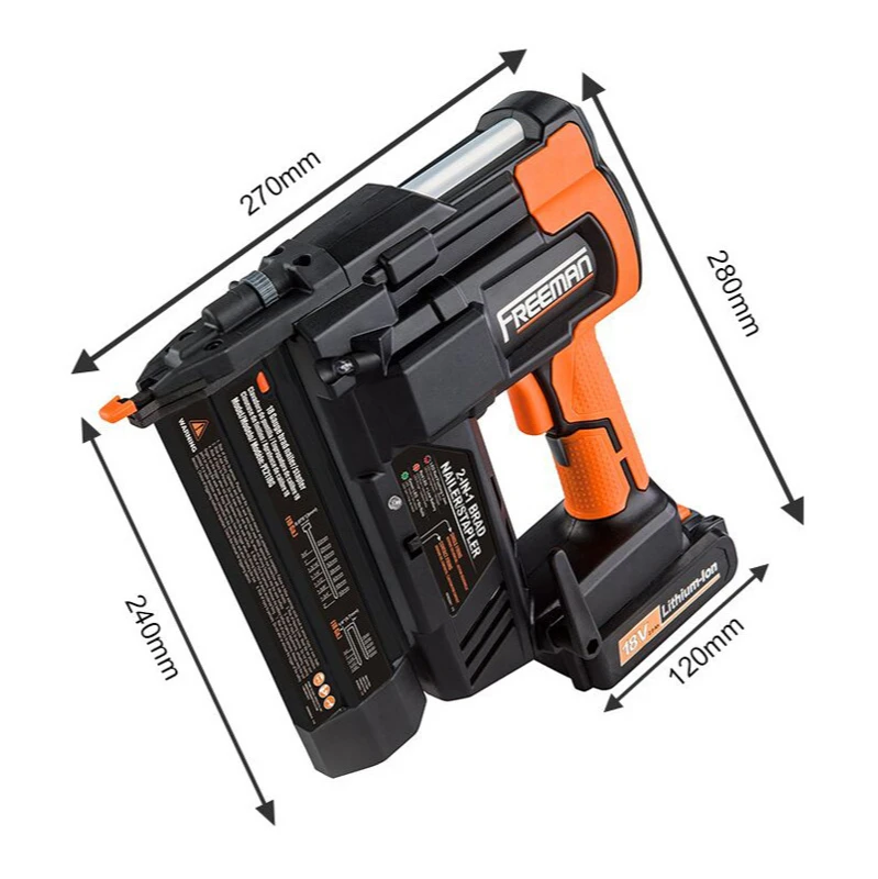 FREEMAN Multifunctional lithium battery nail gun F30F50/T50/440K 3 in 1 electric stapler Makita same type socket battery 2Ah.20V