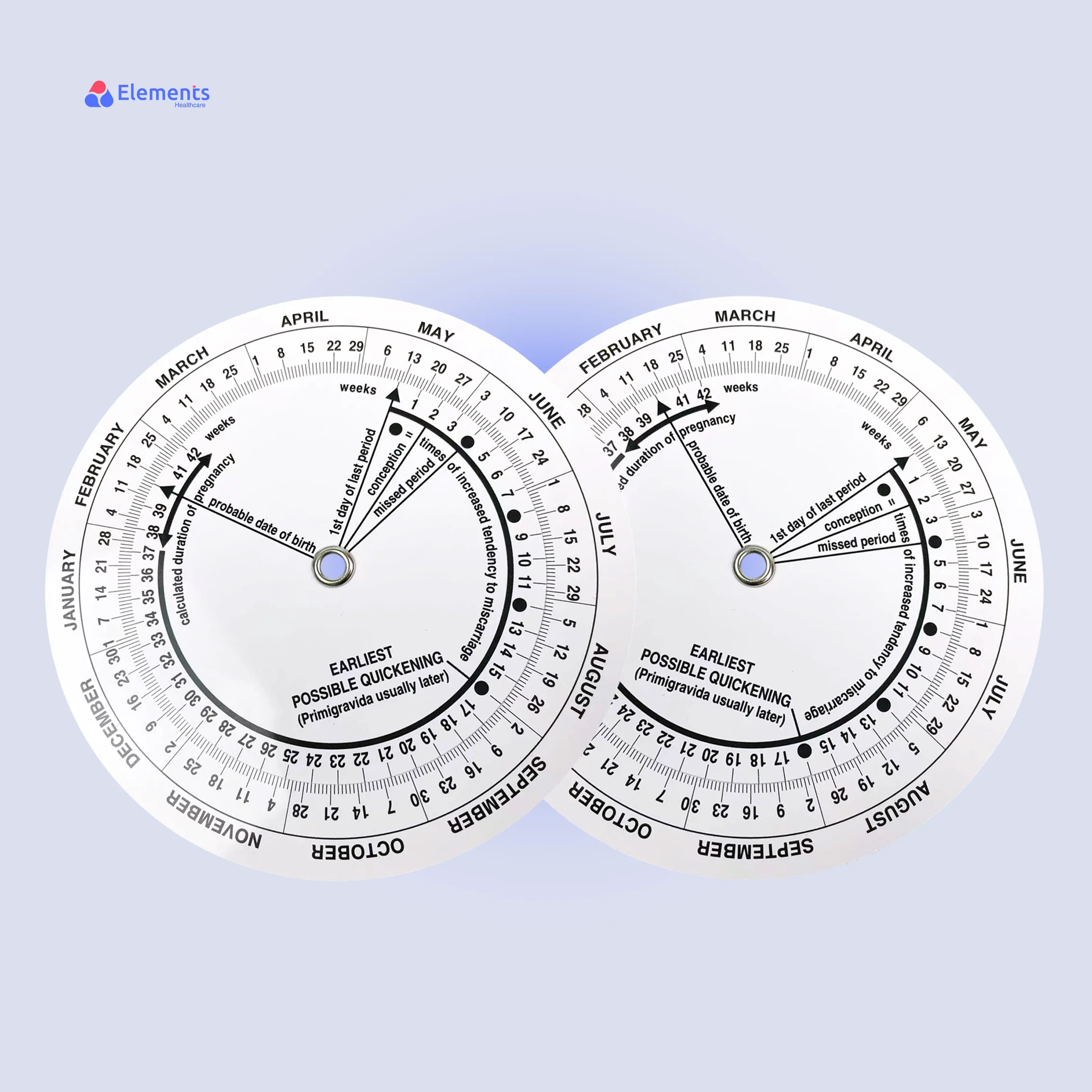Pregnancy Due Date Calculator Wheel Plastic Medical Round Pregnancy Calculator Wheel