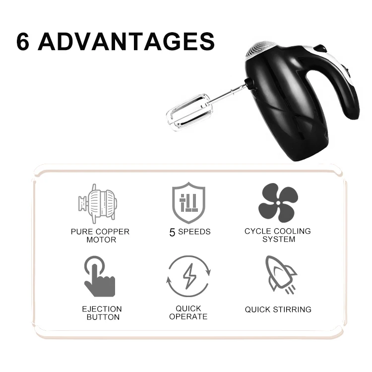 CX-6637 Food Mixer Electric Commercial Steel Mixer Bake Kitchen Batidora Power Manual Egg Beater Planetari Hand Mixer