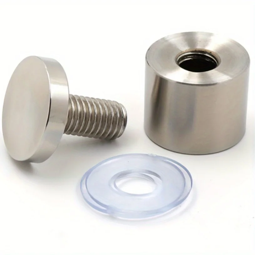 Stainless Steel Picture Frame Glass Mount Wall  silver Advertising Sign Standoff  Screw Nail for Acrylic Picture Frame Sign