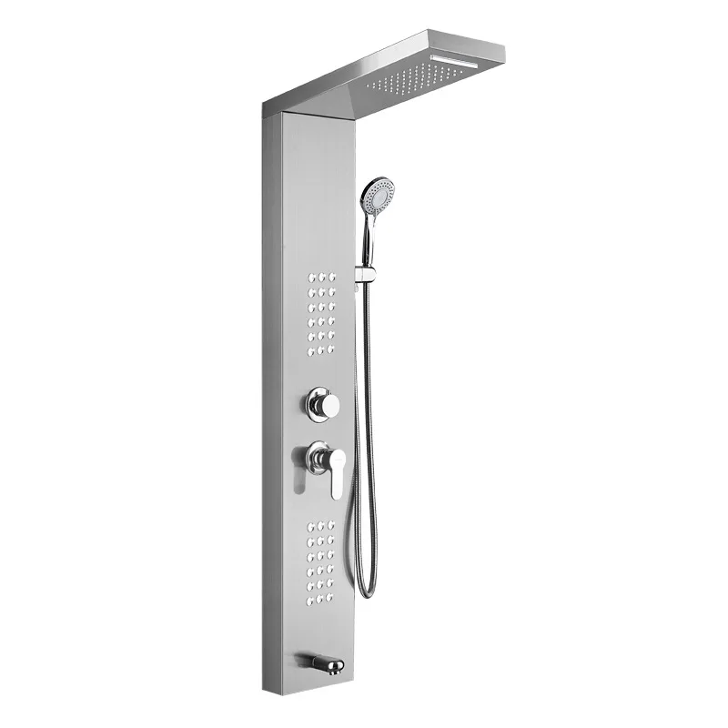 Nickel Brushed 304 Stainless Steel Waterfall Spa Jets smart shower panel set wall mounted