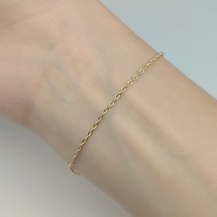 Цепочка Золотая 18 карат алмазная веревка цепочка 1 5 мм желтое золото Настоящее для изготовления ювелирных