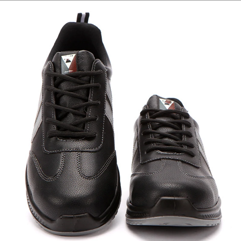 2024 low price pu injection black color work low cut Microfiber leather plastic toes safety boots shoes for men work