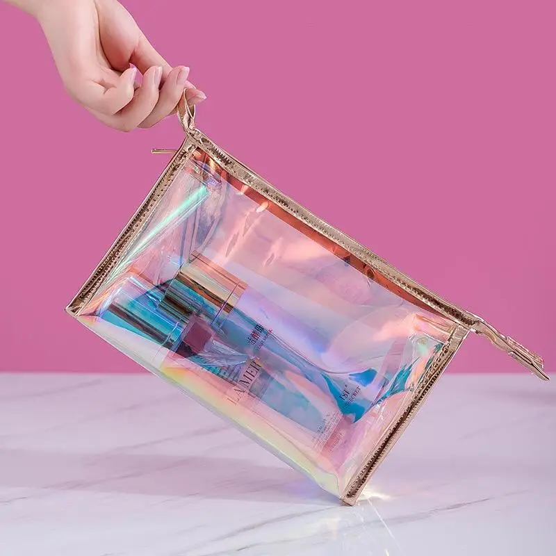 New Style Lllusory Color Transparent Cosmetic Bag Laser Holographic Makeup Storage Bag