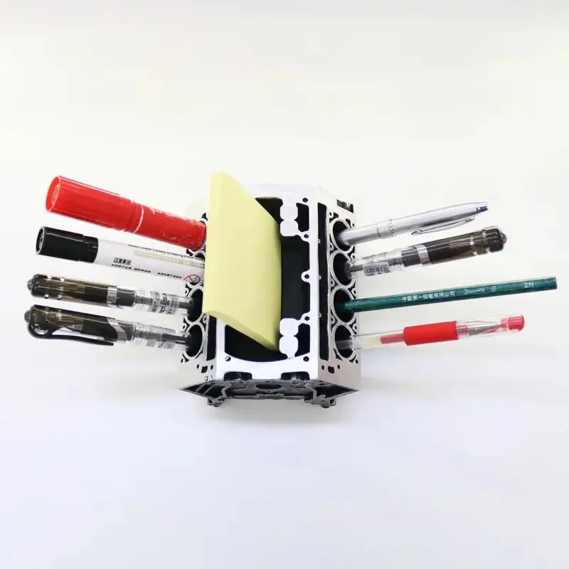 engine block desk organizer unique desk decor V8 engine model business card holder for desk