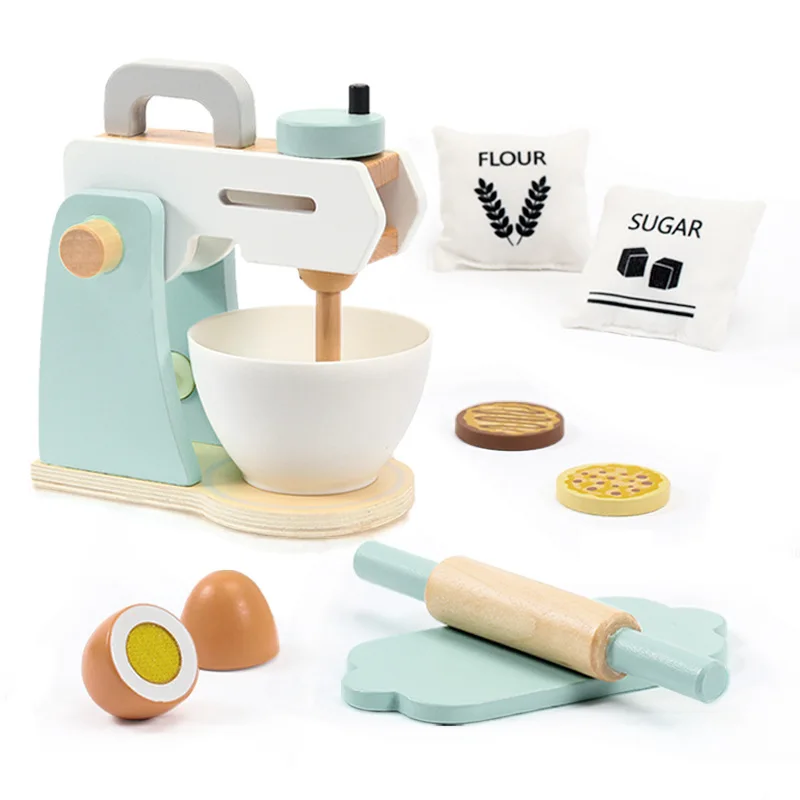 2023 New Early Childhood Wooden mini kitchen baking cooking pretend set toys for kids
