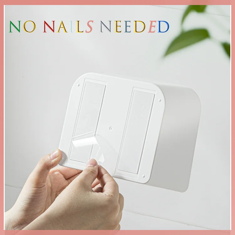 Wholesale Wall Mounted Flip Dustproof Sealed Storage Box Plastic Cotton Pad Container Portable Cotton Pad Container