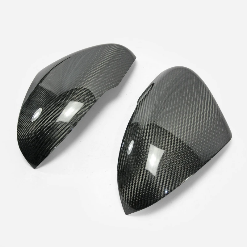 
Customized Car Accessories, Carbon Fiber Side Mirror Cover Stick On Type Glossy Fibre Rear View Kit Racing Trim Part 