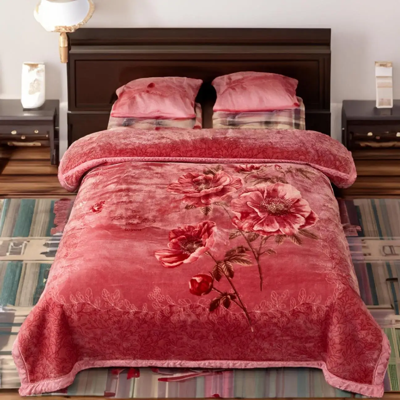 Mink Faux Fur Printed Children Fleece Blankets Custom Design Pink Customized Fast Baby Blanket