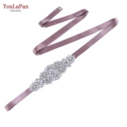 YouLaPan S394 Sparkling Stones Belts Silver Rhinestones Applique Bridal Wedding Dresses Sash Women Party Gown Girdle