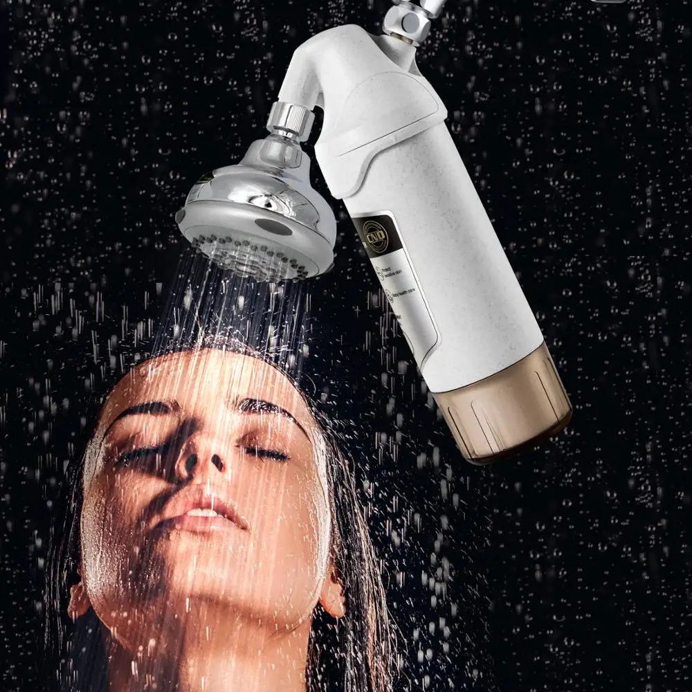 shower head filter with replaceable cartridge, hard water shower head filter