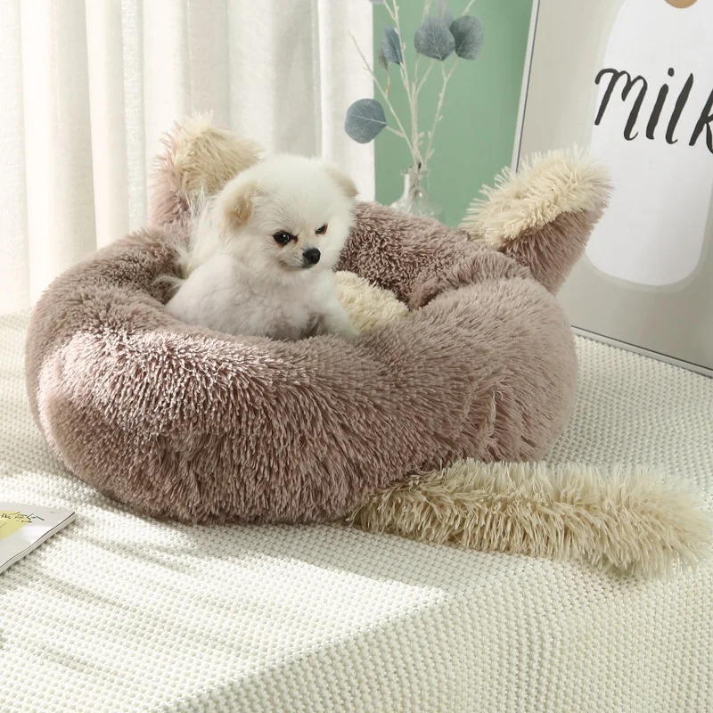 OUFA Factory Manufacture High Quality Rabbit Ears Heating Soft Winter Pet Dog Cat Bed Sofa For Indoor