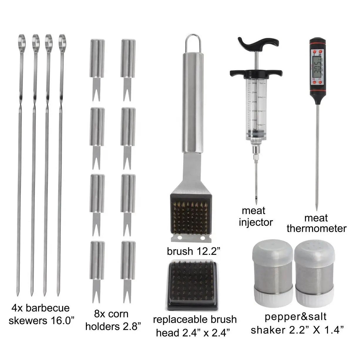 5box/carton Complete BBQ Accessories Wood Handle 24PCS BBQ Tools Set Outdoor Barbeque Accessory Barbecue Grill Utensils