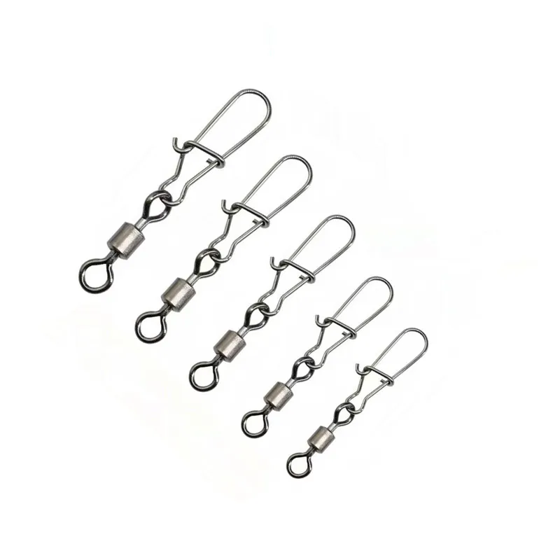 Stainless Steel Fishing Ball Bearing Rolling Nice Snap Connector Fishing Accessory American style swivel