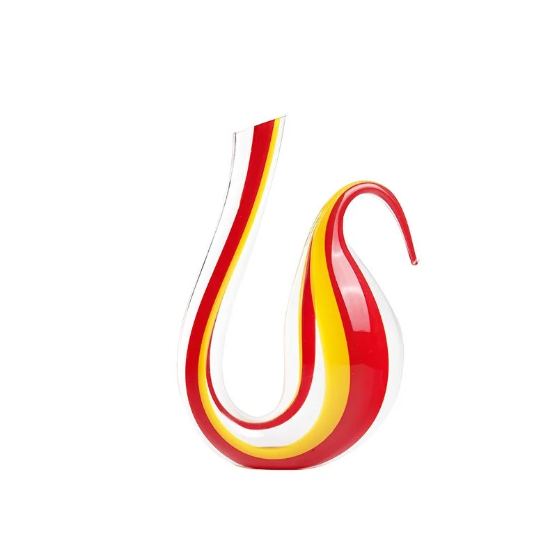 Wholesale Cock- Shape Luxury Crystal Clear Rainbow Colorful Glass Wine Decanter Set for Sale