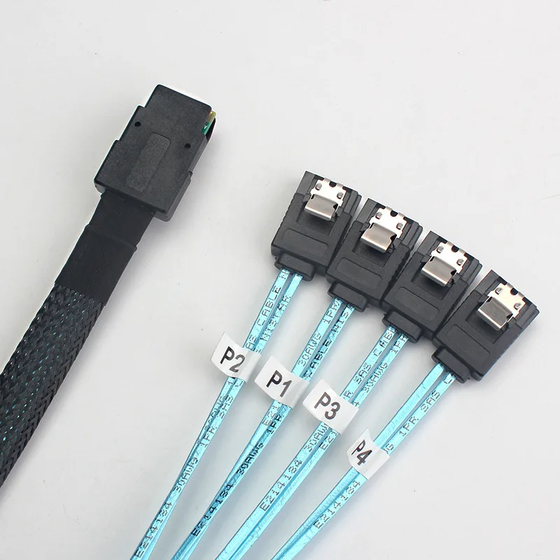 12 Гбит/с 50 см Mini SAS 36P SFF-8087 мужские до 4 SATA 7P передачи сплиттер жесткий диск кабель для