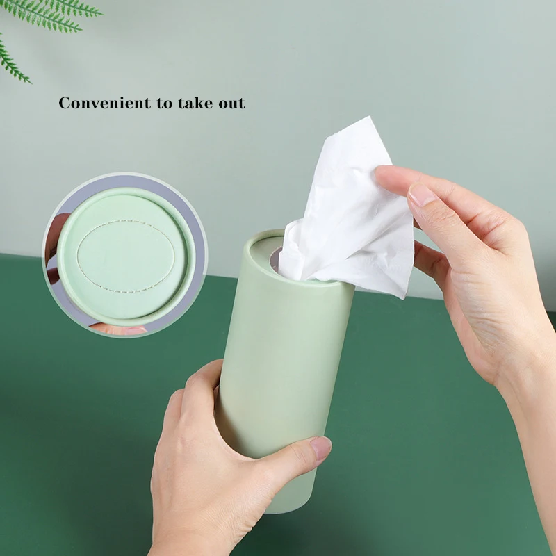 OEM Round container car travel facial tissue size bulk solid cup paper holder tissues Cylinder round tube car tissue paper box