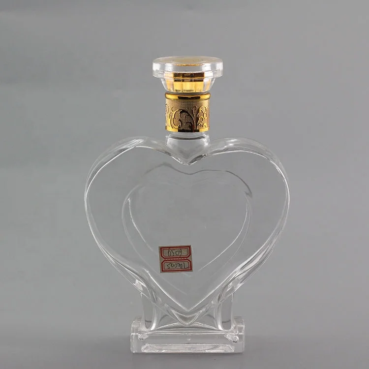 Стеклянная бутылка в форме сердца, 500 мл, стеклянная бутылка с закручивающейся крышкой