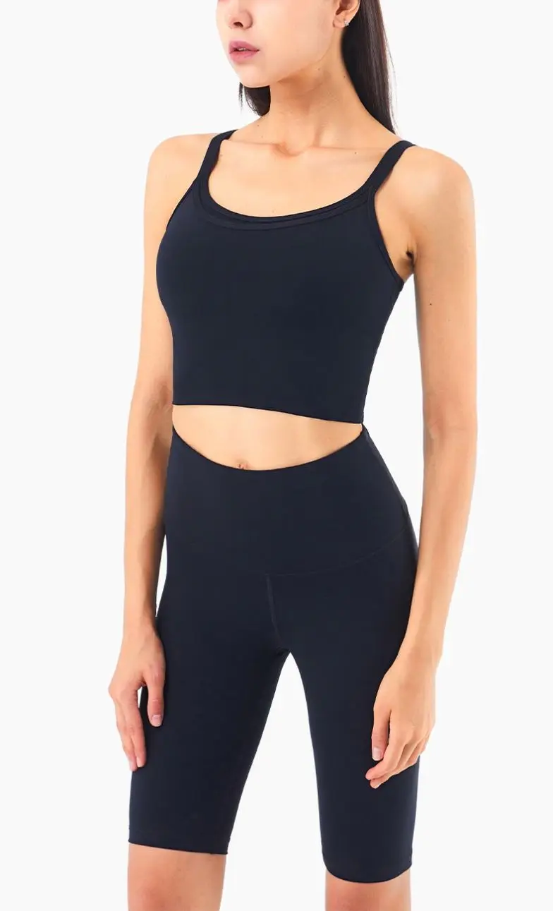 Hit Color Workout Exercise Gym Crop Top Bra Women Bare Second Skin Feel Sport Yoga Fitness Bras Top